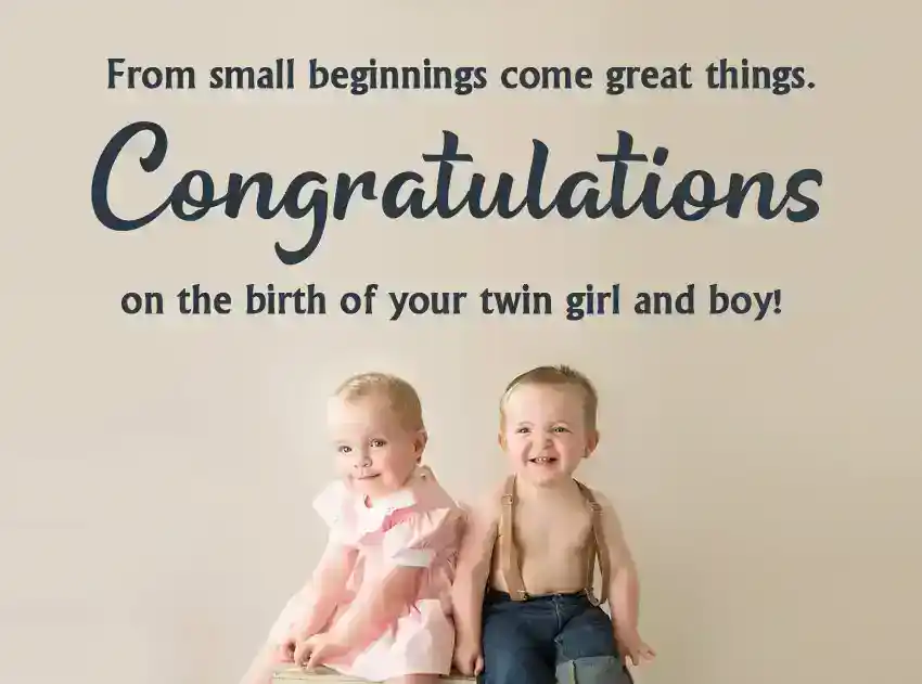 congratulation message for twin baby boy and girl