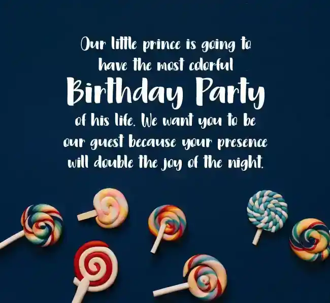 son birthday invitation message