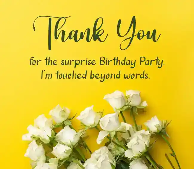 thank you for the surprise birthday party