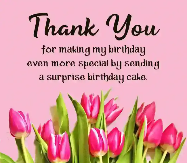 thank you for the surprise birthday cake