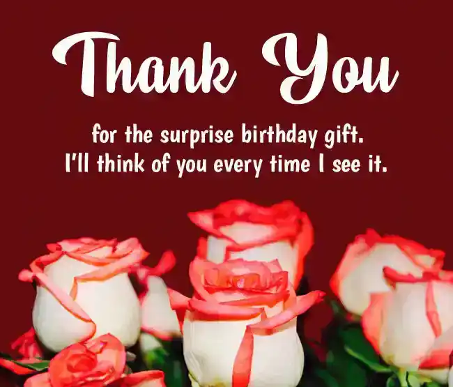 thank you for the surprise birthday gift