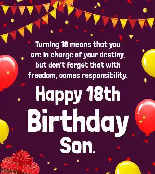 18th birthday wishes for son