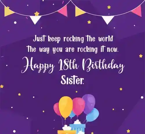 18th birthday wishes for sister