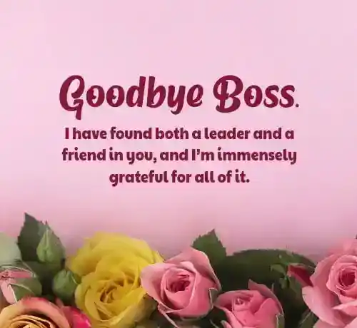 goodbye message to boss when you are leaving