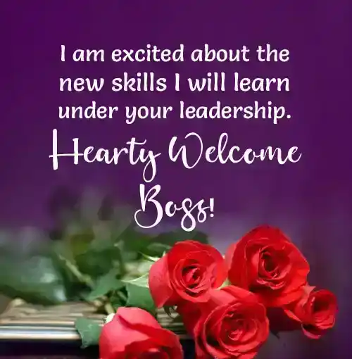 welcome greetings to new boss