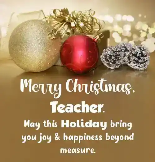merry christmas wishes to teacher