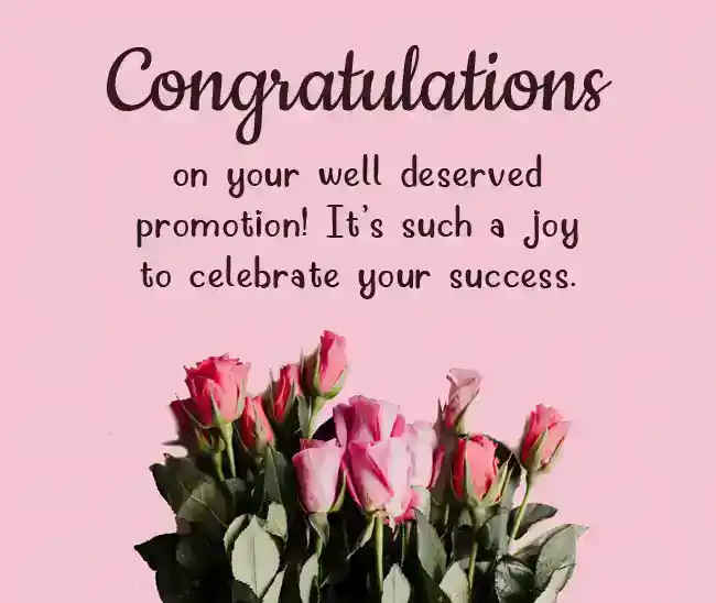 congrats on your promotion