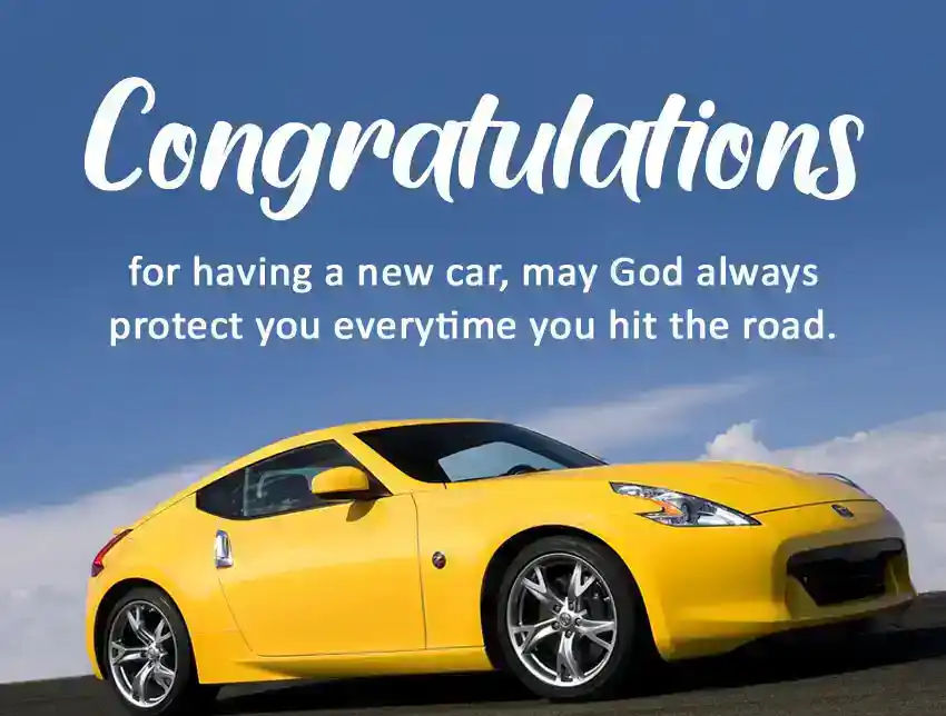 congratulations message for new car religious