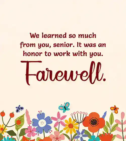 farewell message to senior