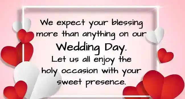 Wedding Invitation Messages from Bride & Groom