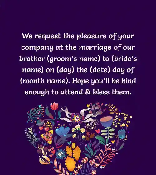 brother marriage invitation