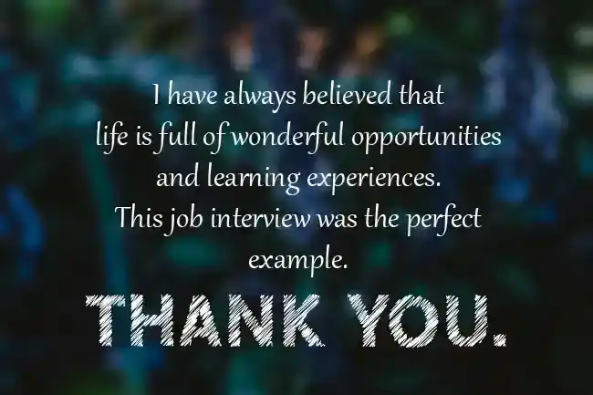 Heartfelt Job Interview Thank You Message