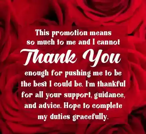Wordings for Thank You Letter on Promotion