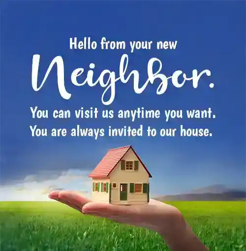 welcome message to new neighbours