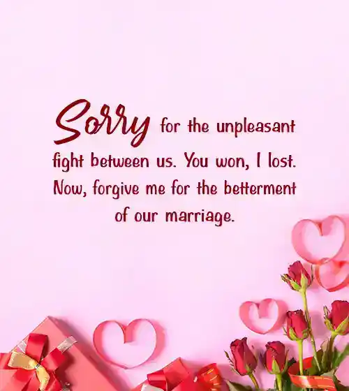sorry messages for wife after fight