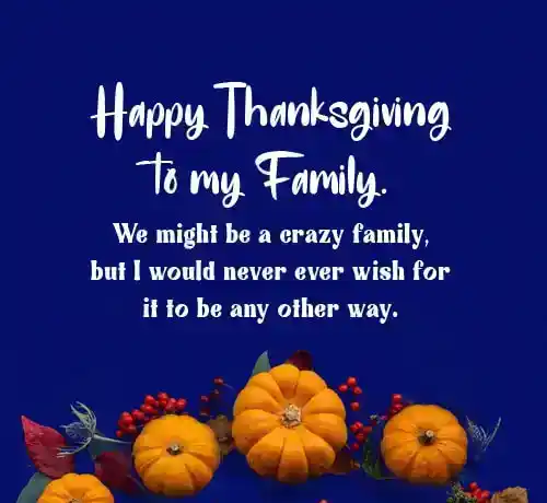 thanksgiving message to family