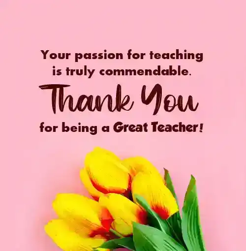 teacher appreciation message