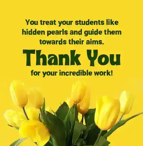 Thank You Message for Teacher from Principal