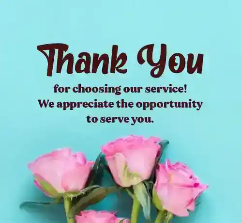 thank you for your purchase message