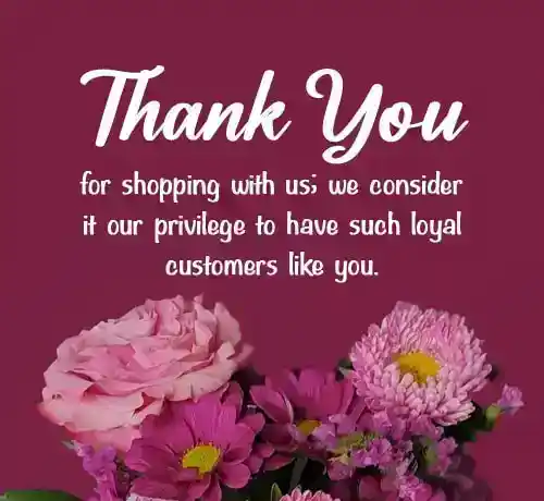 thank you message to customer for purchase
