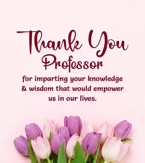 Thank You Note For Professor